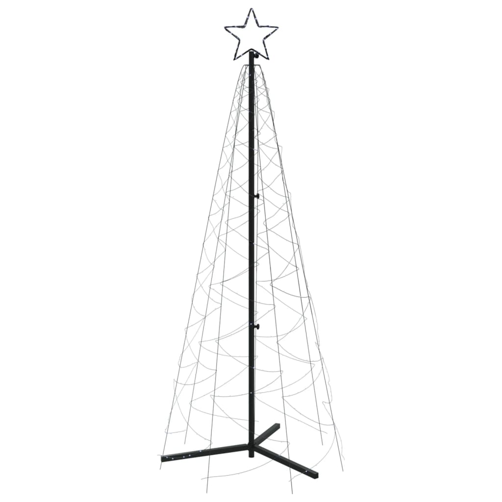 Albero di Natale a Cono Bianco Freddo 200 LED 70x180 cm 343502