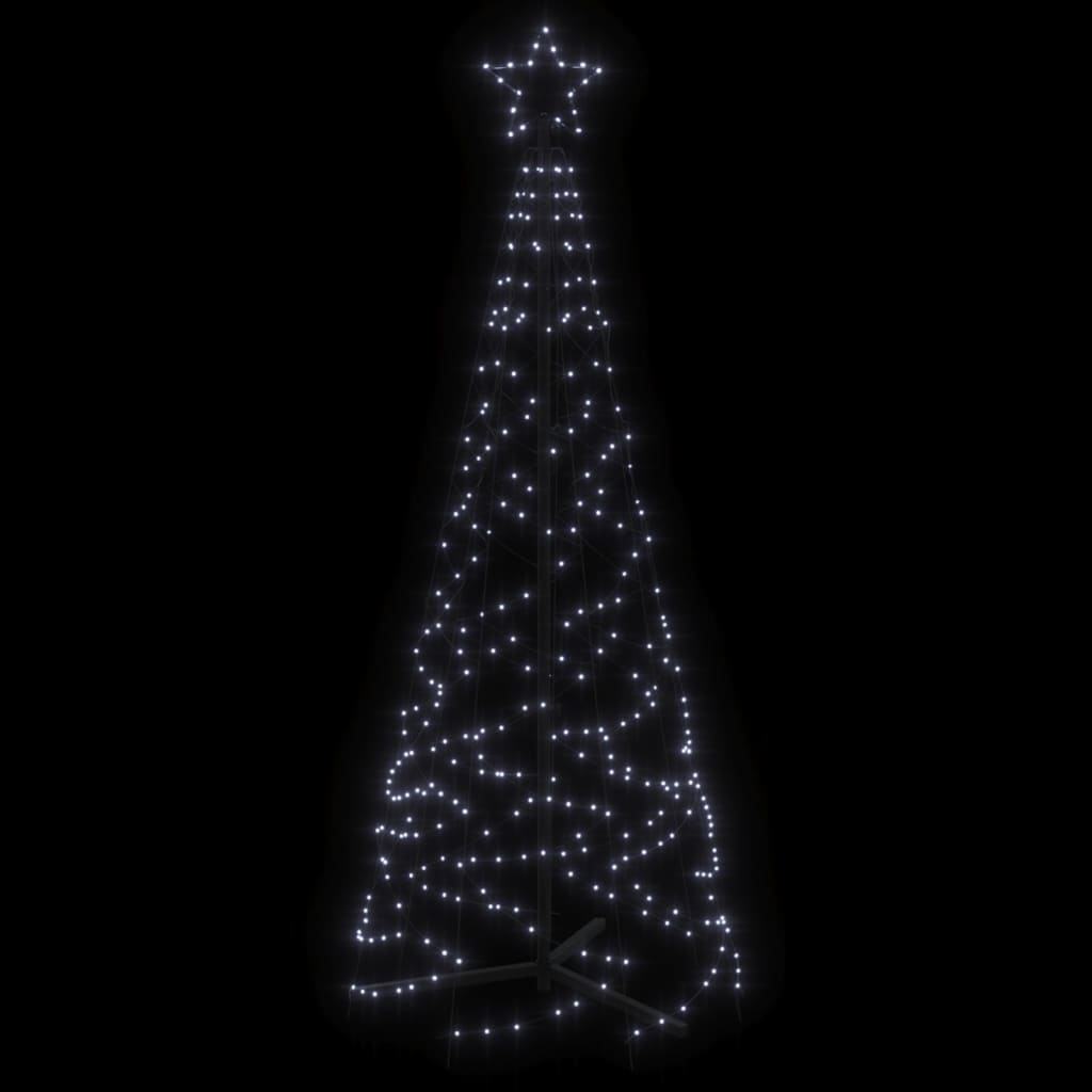 Albero di Natale a Cono Bianco Freddo 200 LED 70x180 cm 343502