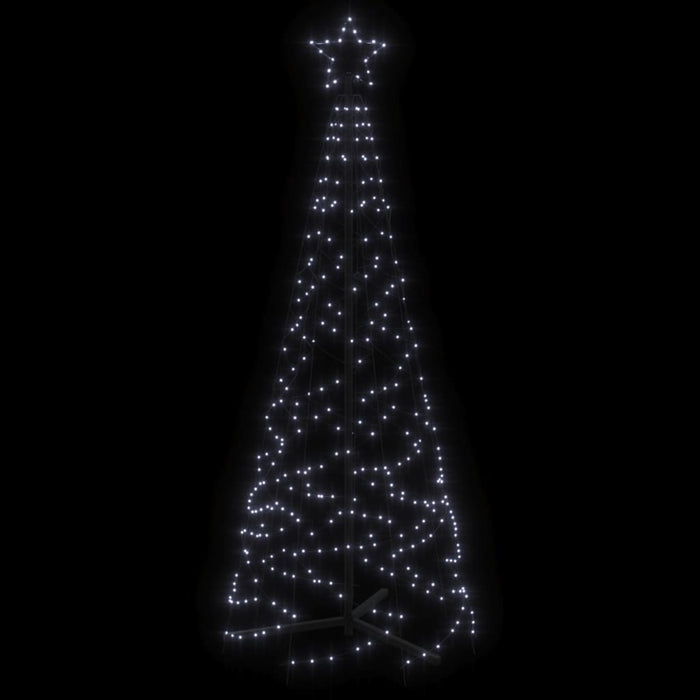 Albero di Natale a Cono Bianco Freddo 200 LED 70x180 cm 343502