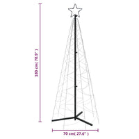 Albero di Natale a Cono Bianco Freddo 200 LED 70x180 cm 343502