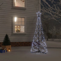 Albero di Natale a Cono Bianco Freddo 200 LED 70x180 cm 343502