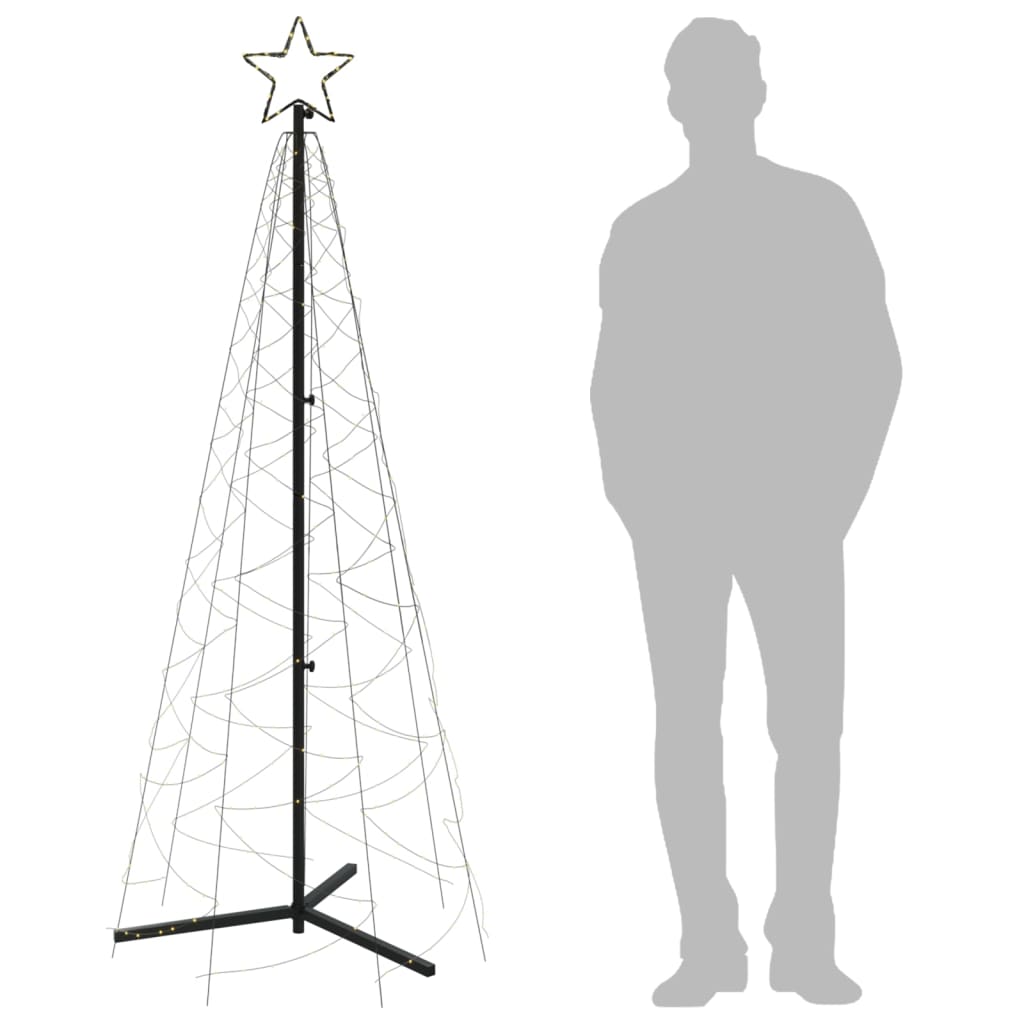 Albero di Natale a Cono Bianco Caldo 200 LED 70x180 cm cod mxl 58576