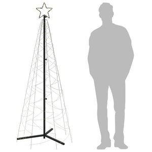 Albero di Natale a Cono Bianco Caldo 200 LED 70x180 cm cod mxl 58576