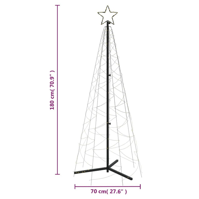 Albero di Natale a Cono Bianco Caldo 200 LED 70x180 cm cod mxl 58576