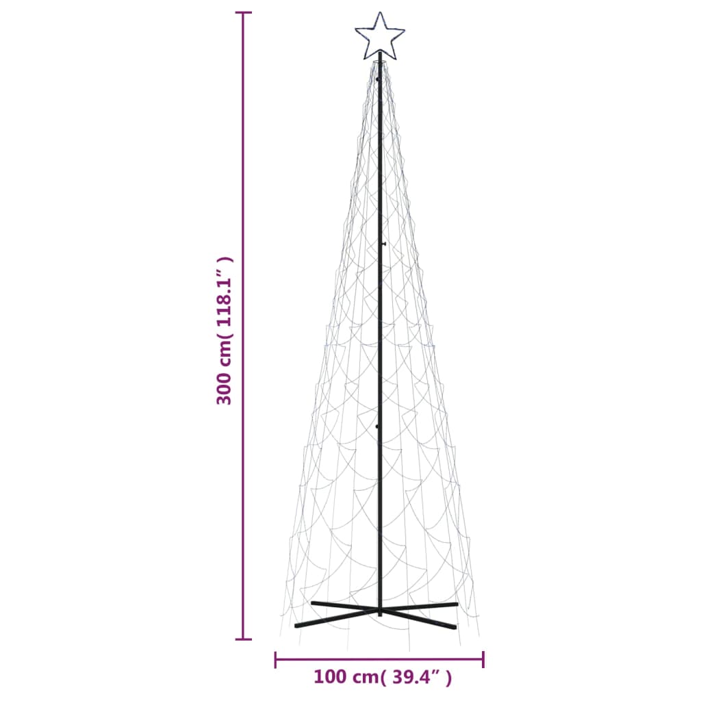 Albero di Natale a Cono Blu 500 LED 100x300 cm 343507