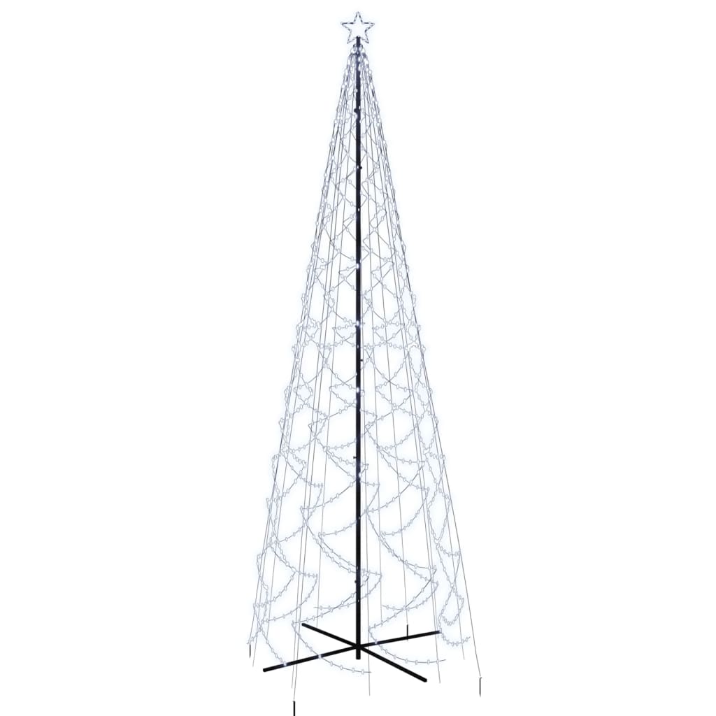 Albero di Natale a Cono Bianco Freddo 1400 LED 160x500 cm 343510