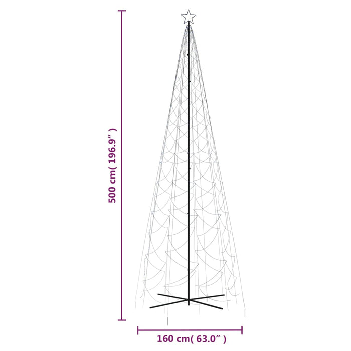 Albero di Natale a Cono Blu 1400 LED 160x500 cm 343511