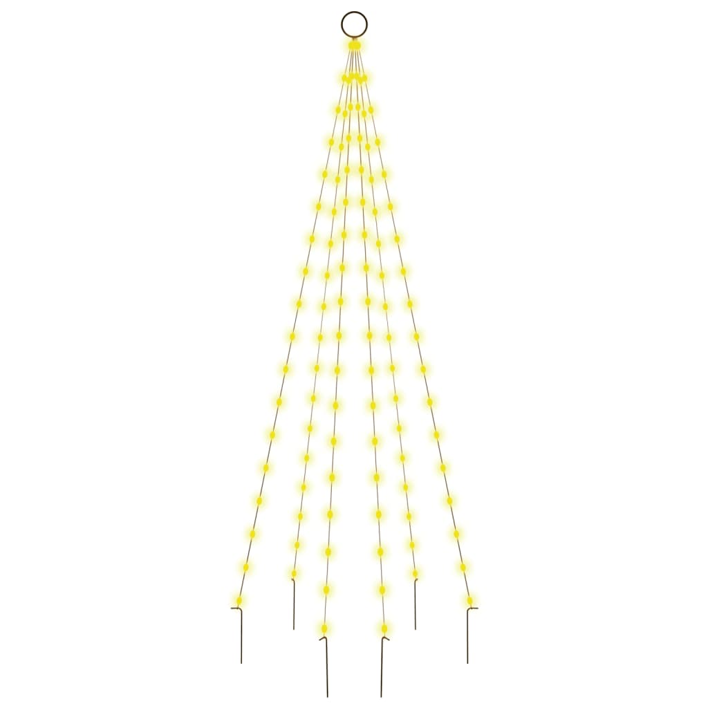 Albero di Natale Pennone Bianco Caldo 108 LED 180 cm