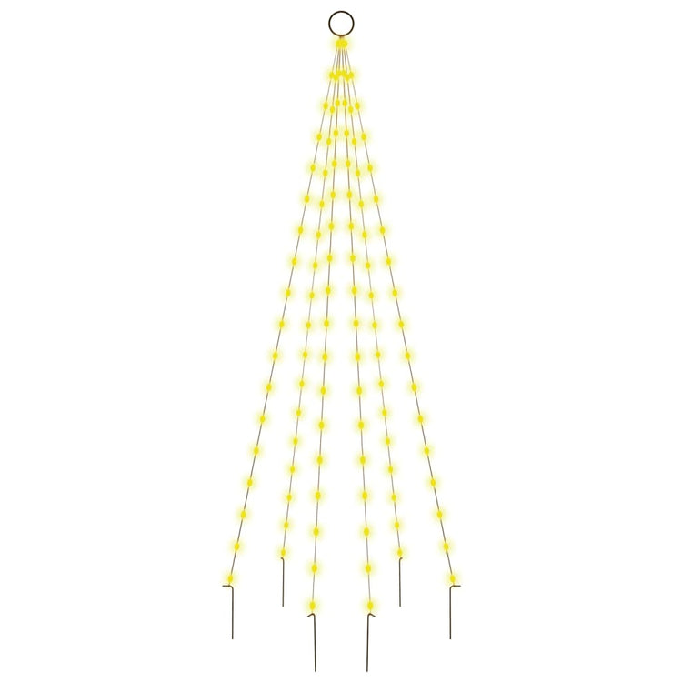 Albero di Natale Pennone Bianco Caldo 108 LED 180 cm