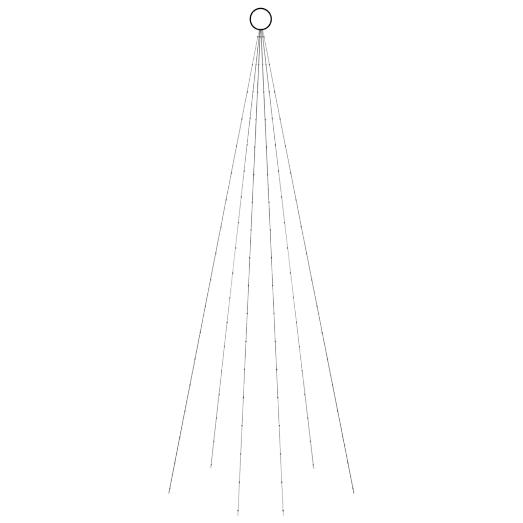 Albero di Natale Pennone Bianco Caldo 108 LED 180 cm