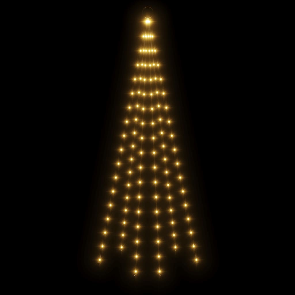 Albero di Natale Pennone Bianco Caldo 108 LED 180 cm