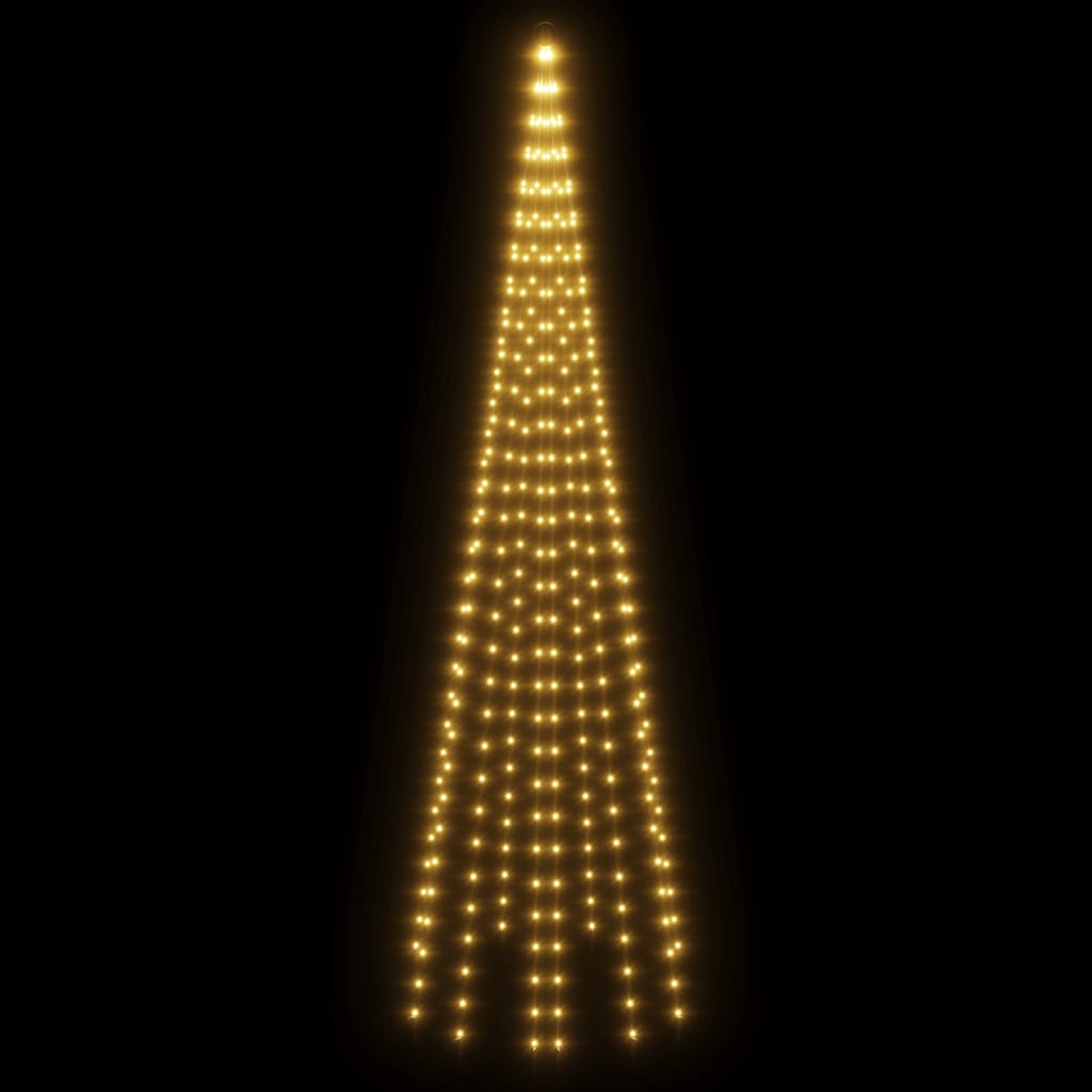 Albero di Natale Pennone Bianco Caldo 310 LED 300 cm cod 12253