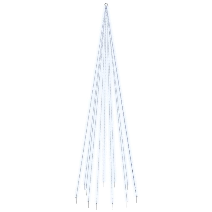 Albero di Natale Pennone Bianco Freddo 732 LED 500 cm 343527