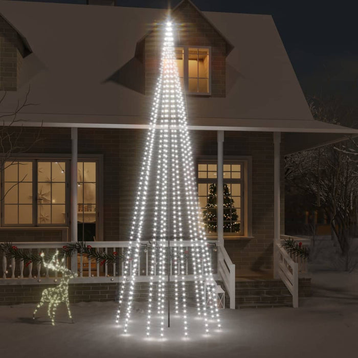 Albero di Natale Pennone Bianco Freddo 732 LED 500 cm 343527