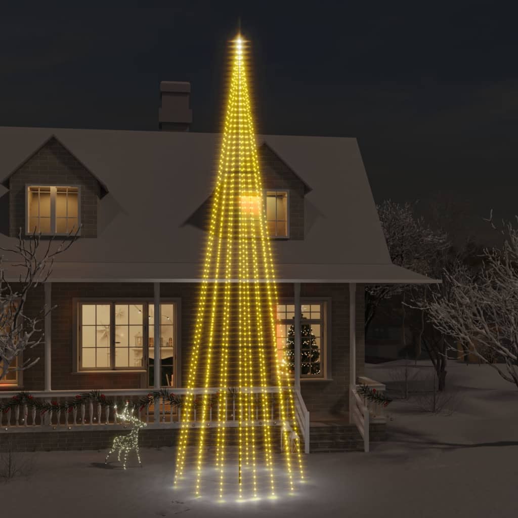 Albero di Natale Pennone Bianco Caldo 1134 LED 800 cm cod mxl 41142