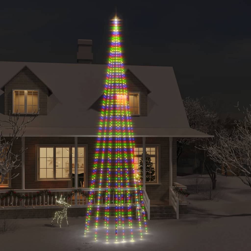 Albero di Natale Pennone Colorato 1134 LED 800 cm 343533