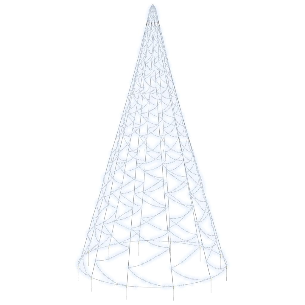 Albero di Natale Pennone Bianco Freddo 3000 LED 800 cm