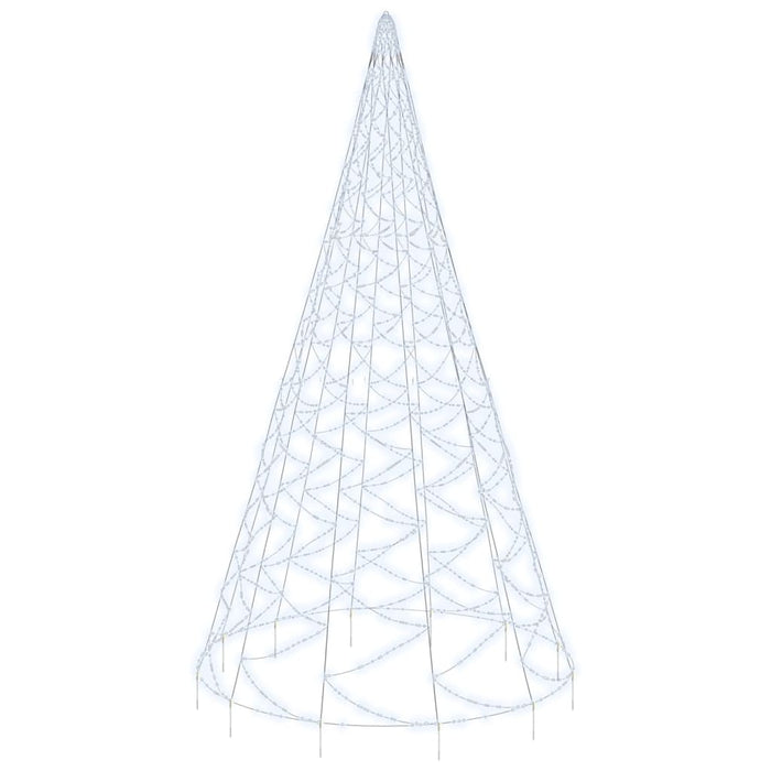 Albero di Natale Pennone Bianco Freddo 3000 LED 800 cm 343547