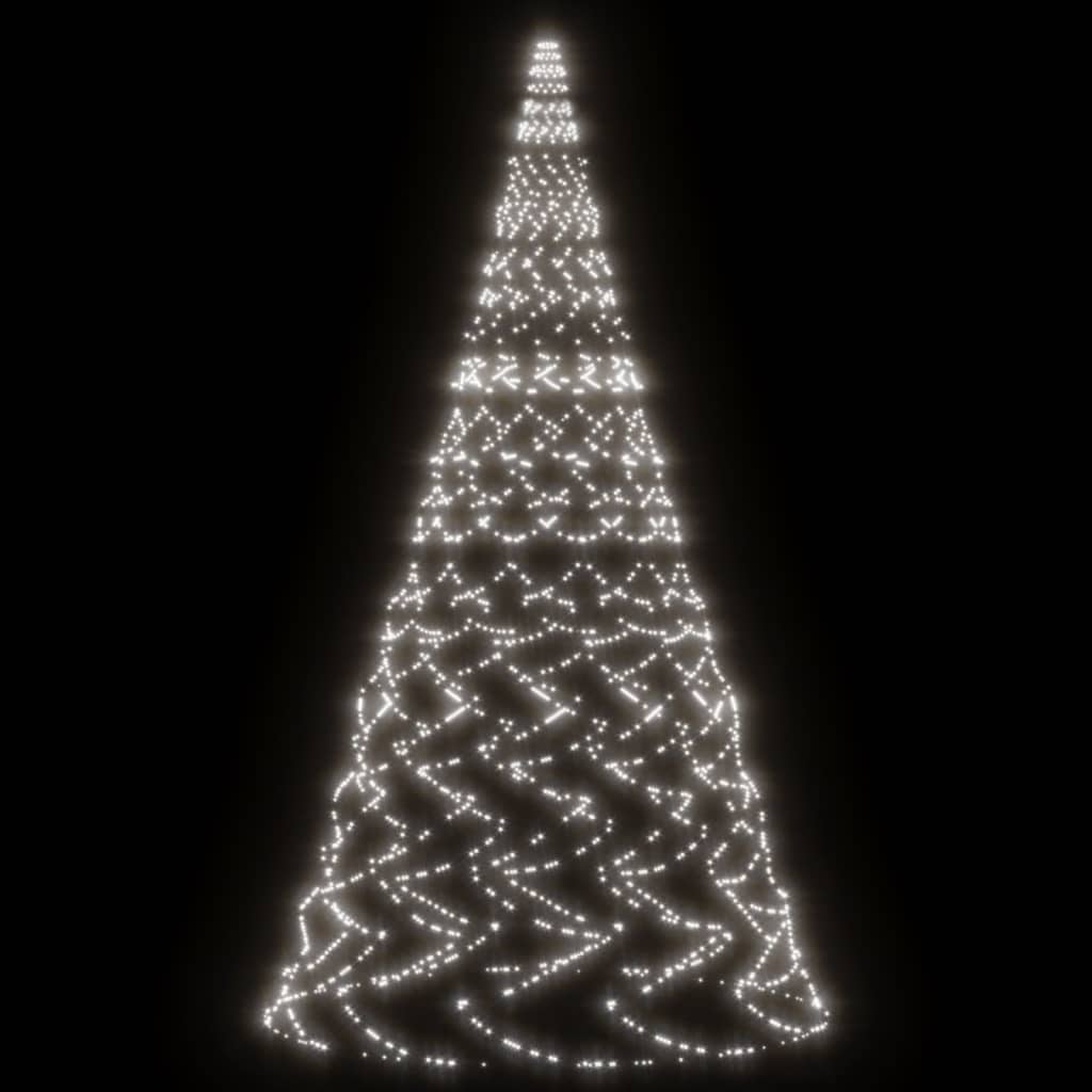 Albero di Natale Pennone Bianco Freddo 3000 LED 800 cm