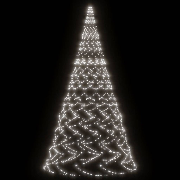 Albero di Natale Pennone Bianco Freddo 3000 LED 800 cm