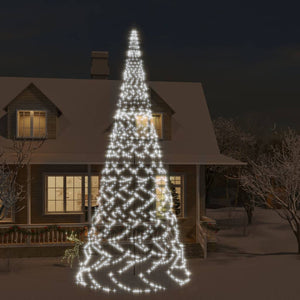 Albero di Natale Pennone Bianco Freddo 3000 LED 800 cm 343547