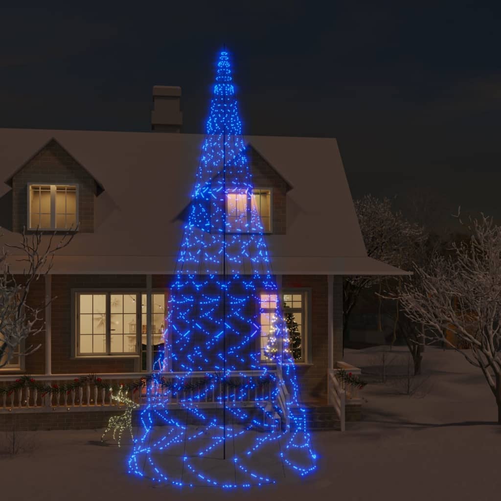 Albero di Natale Pennone Blu 3000 LED 800 cm