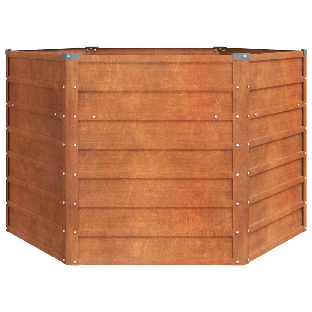 Letto Rialzato da Giardino Ruggine 129x129x77 cm Acciaio Corten 151947