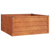 Letto Rialzato da Giardino Ruggine 100x100x45 cm Acciaio Corten 151949