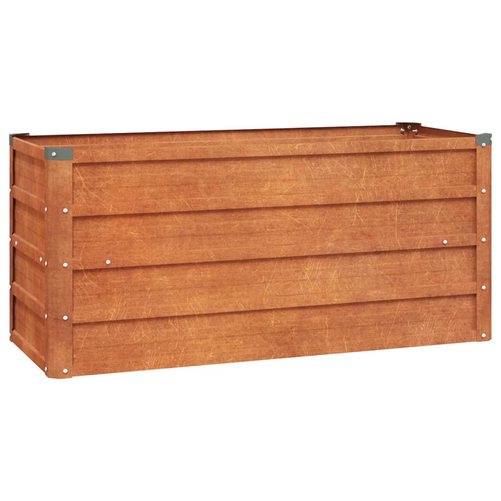 Fioriera da Giardino Grigia 100x40x45 cm Acciaio Corten cod mxl 67260