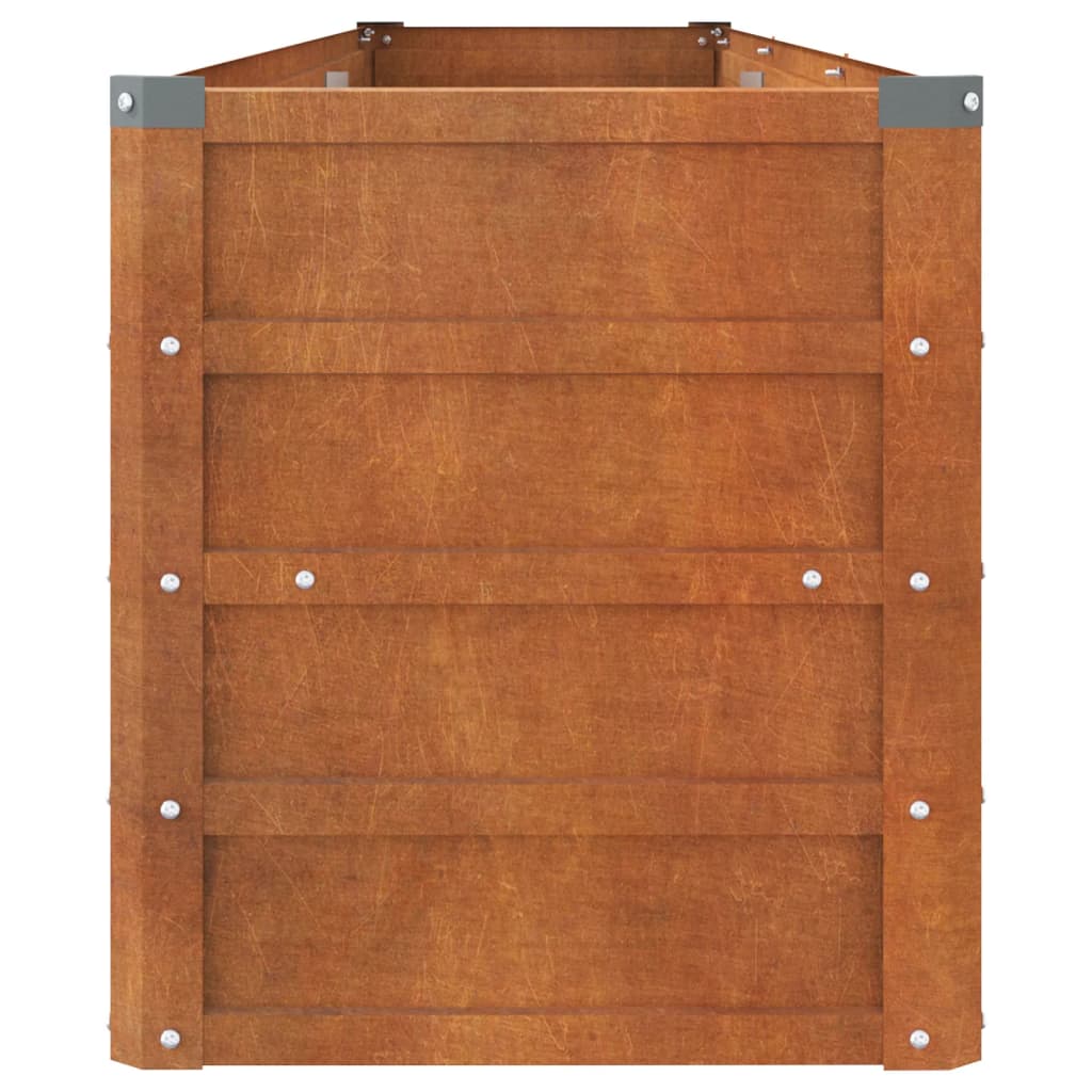 Letto Rialzato da Giardino Ruggine 240x40x45 cm Acciaio Corten 151954