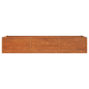 Letto Rialzato da Giardino Ruggine 240x80x45 cm Acciaio Corten 151960