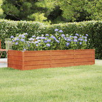 Letto Rialzato da Giardino Ruggine 240x80x45 cm Acciaio Corten 151960