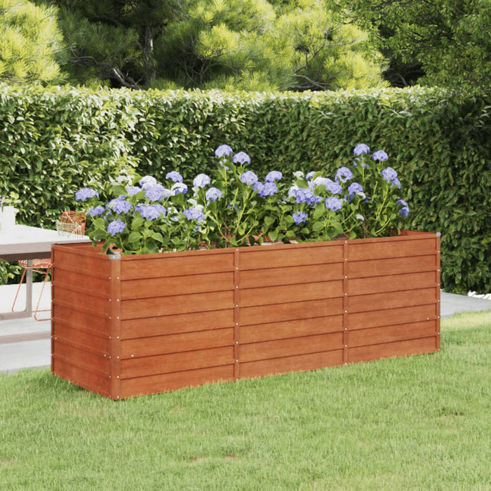 Fioriera da Giardino Grigia 240x80x77 cm Acciaio Corten cod mxl 66892