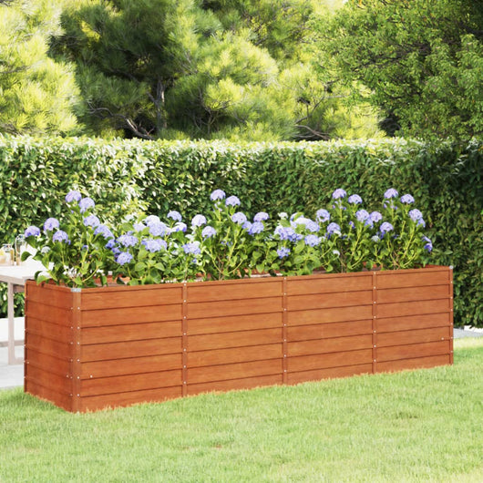 Fioriera da Giardino Grigia 320x80x77 cm Acciaio Corten cod mxl 66895