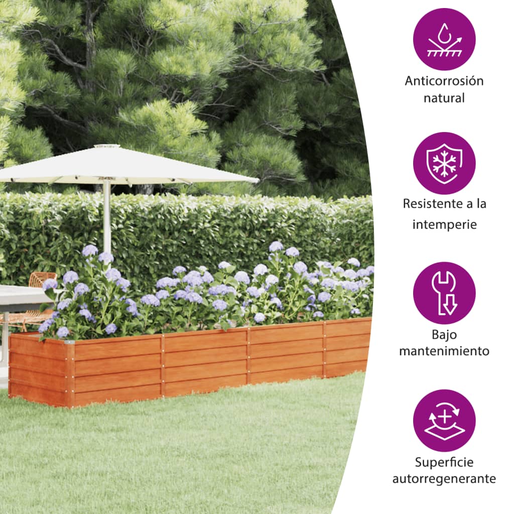 Fioriera da Giardino Grigia 480x80x45 cm Acciaio Corten