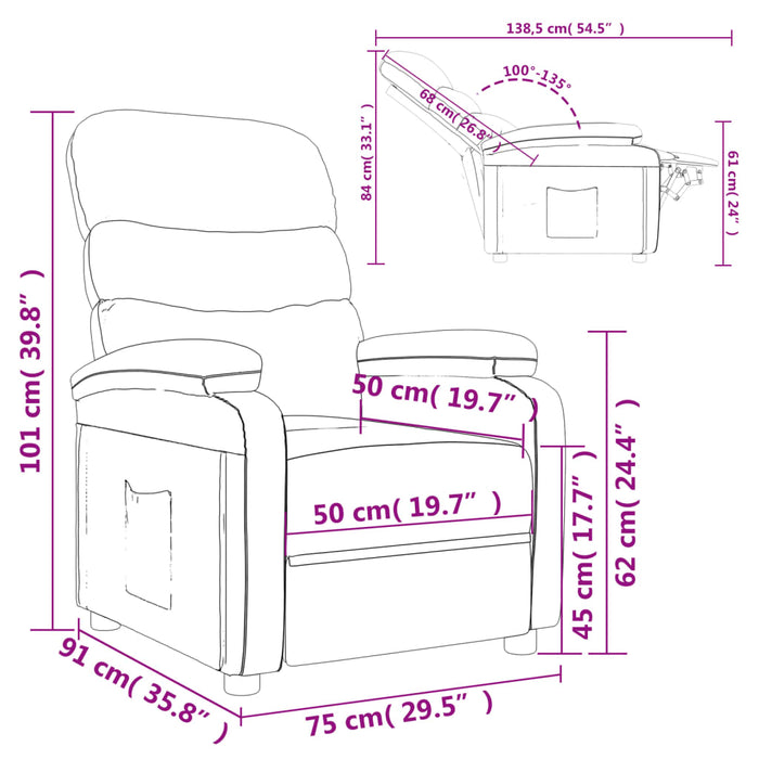 Poltrona Reclinabile in Tessuto Grigio Scuro 344891