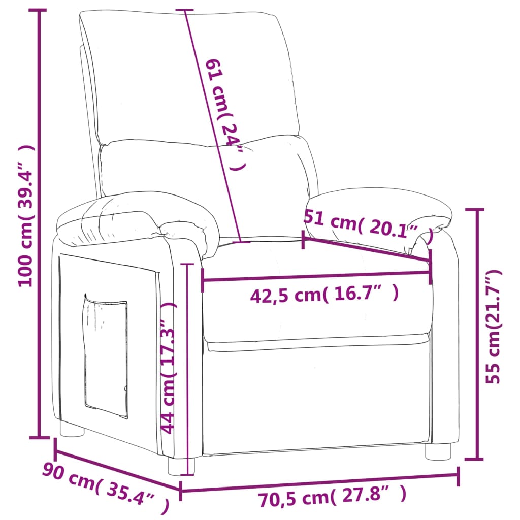 Poltrona Reclinabile in Tessuto Crema 344902