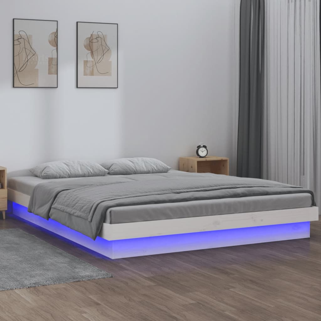 Giroletto con LED Bianco 150x200cm 5FT King Size Legno Massello cod mxl 60591