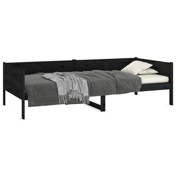 Dormeuse Nera in Legno Massello di Pino 90x190 cm cod mxl 34197