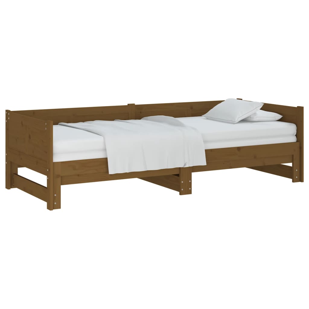 Dormeuse Estraibile Miele Legno Massello di Pino 2x(90x200) cm 820255