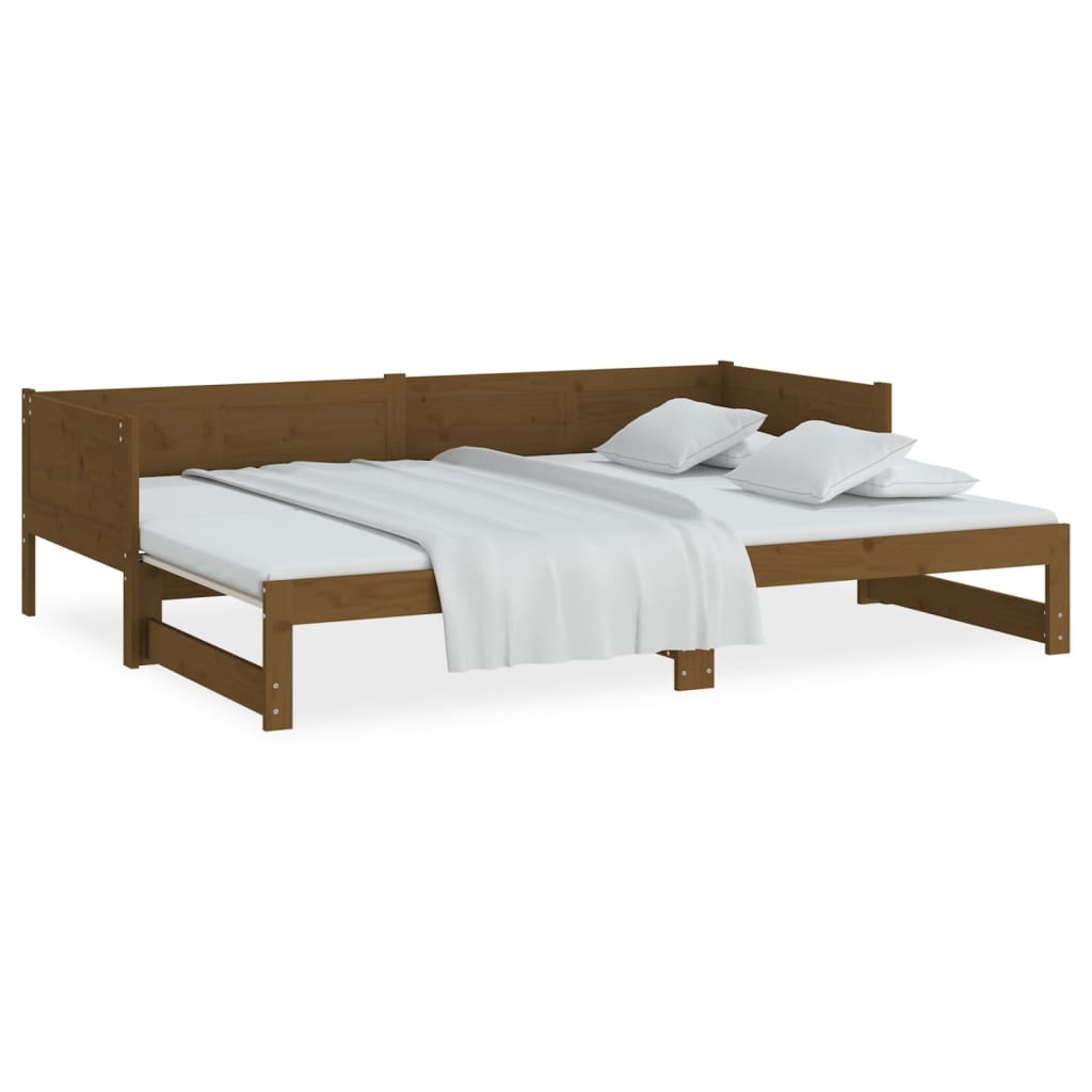 Dormeuse Estraibile Miele Legno Massello di Pino 2x(90x200) cm 820255