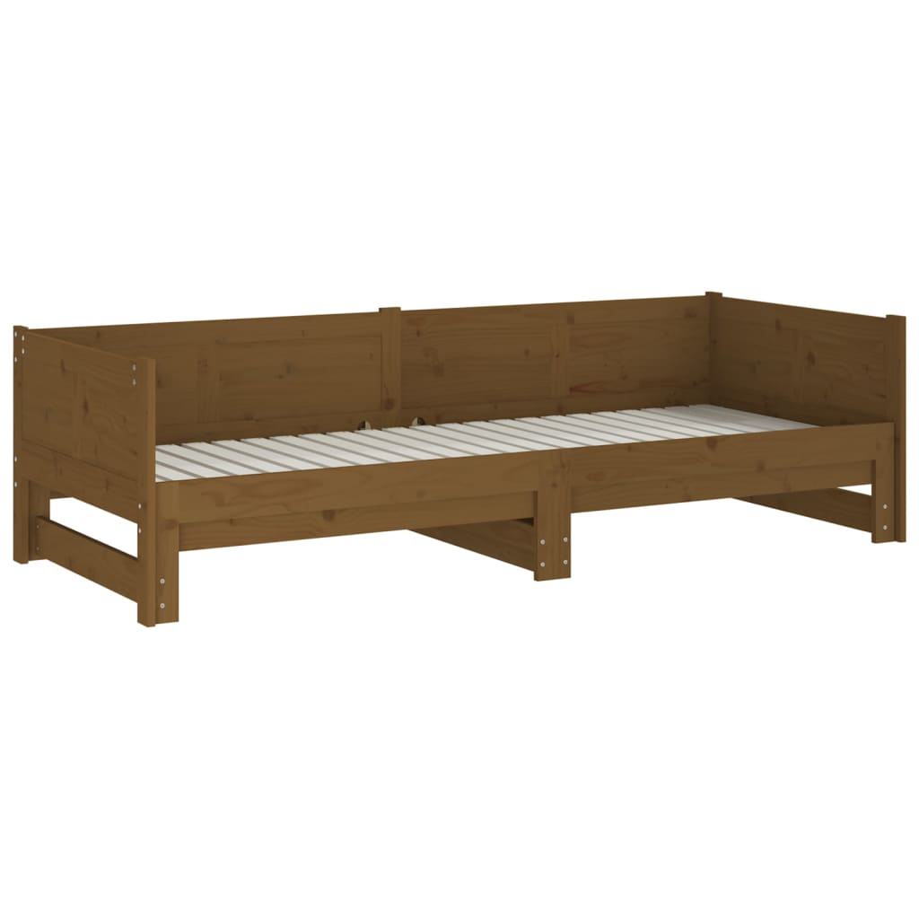 Dormeuse Estraibile Miele Legno Massello di Pino 2x(90x200) cm 820255