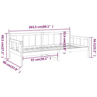 Dormeuse in Legno Massello di Pino Grigio 90x200 cm cod mxl 53940