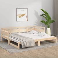 Dormeuse Estraibile in Legno Massello di Pino 2x(80x200) cm 820317