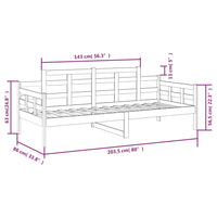 Dormeuse Bianca in Legno Massello di Pino 80x200 cm 820333