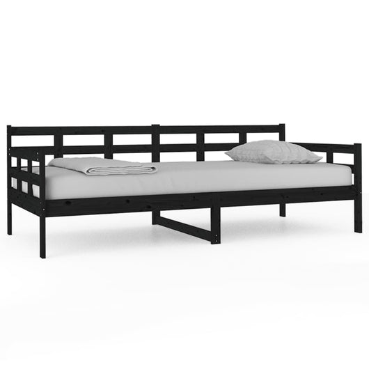 Dormeuse Nera in Legno Massello di Pino 90x200 cm  cod mxl 64621