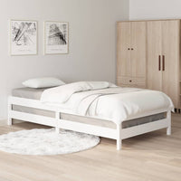 Letto Impilabile Bianco 100x200cm in Legno Massello di Pino cod mxl 55606