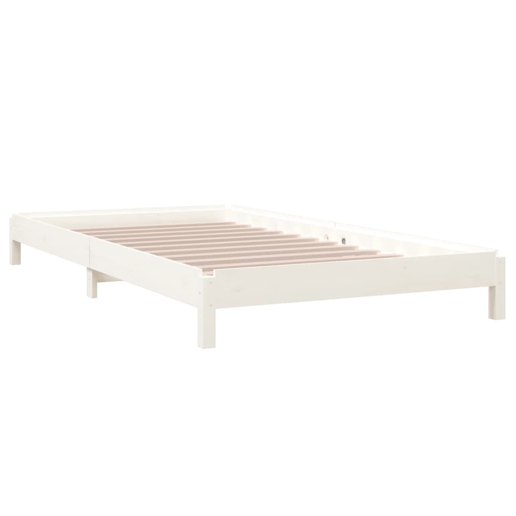 Letto Impilabile Bianco 100x200cm in Legno Massello di Pino cod mxl 55606