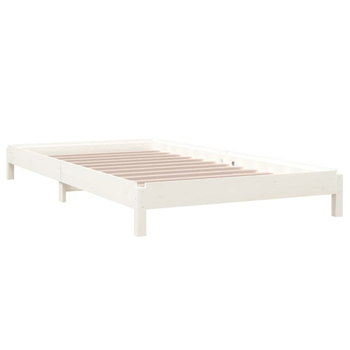 Letto Impilabile Bianco 100x200cm in Legno Massello di Pino 820388