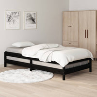 Letto Impilabile Nero 100x200cm in Legno Massello di Pino cod mxl 54533